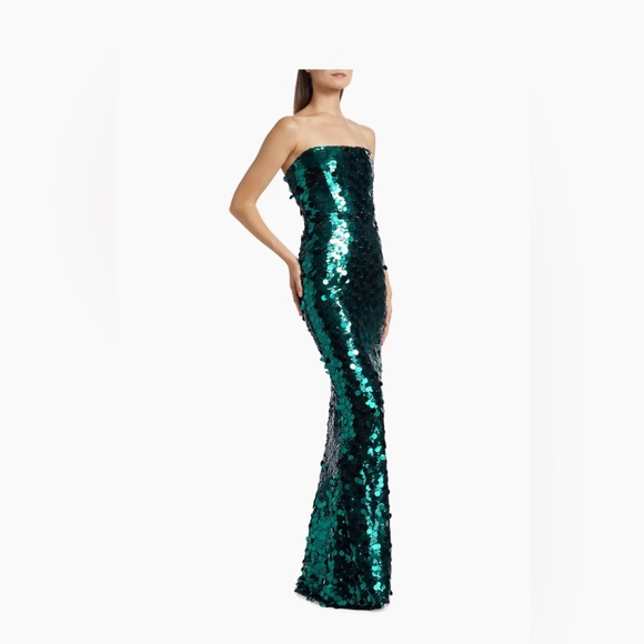 Bronx and Banco Emerald Sequin Strapless Maxi Dress - Picture 6 of 15